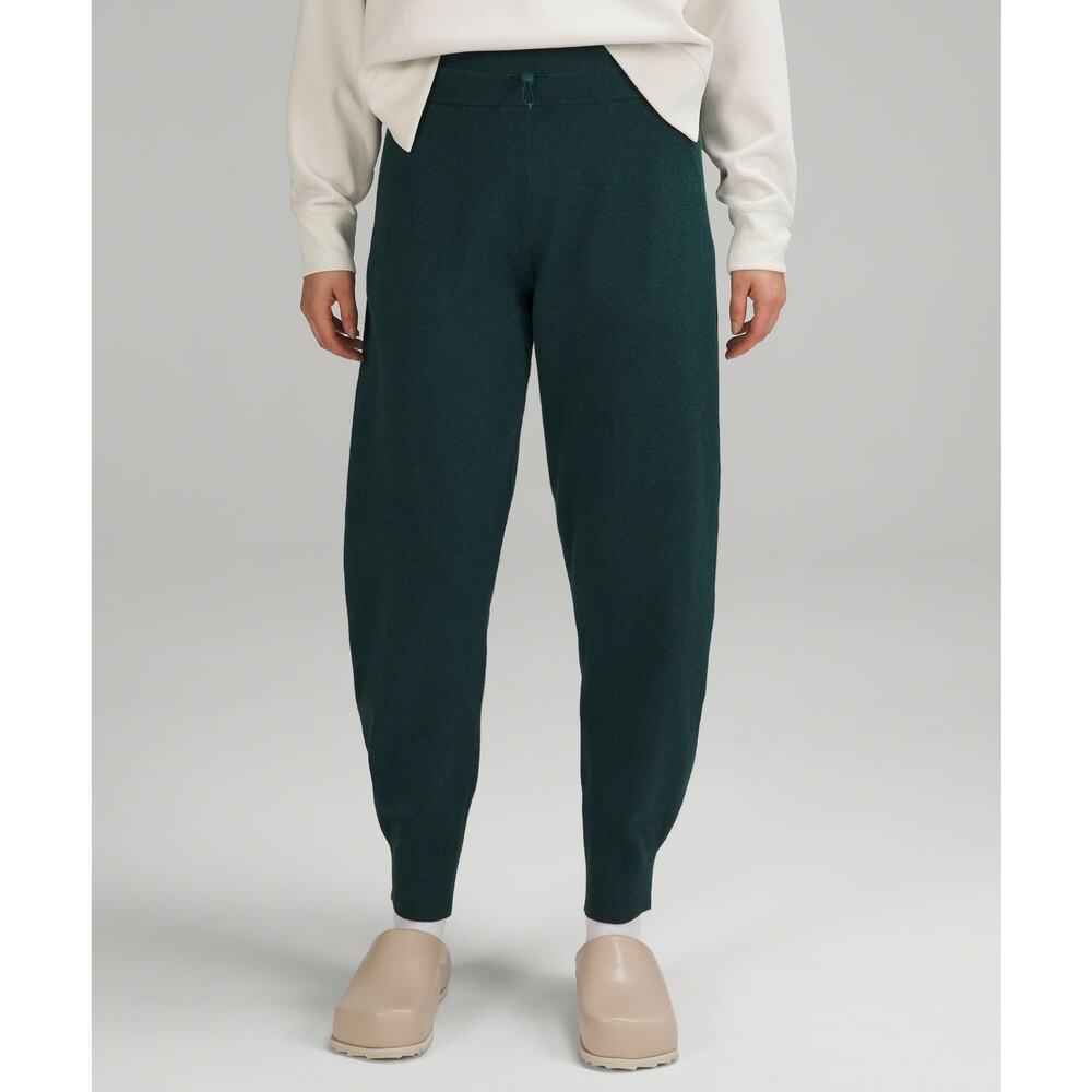 Lululemon 'Cotton-Cashmere' Green Knit Mid-Rise Jogger Size 6